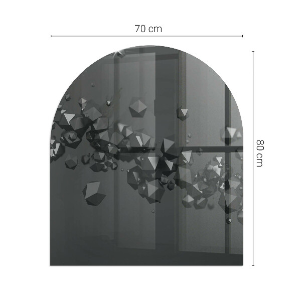 Half round glass hearth Abstract cloud forms in solids