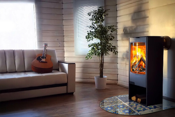 Half round glass hearth Ceramic patterns on the background