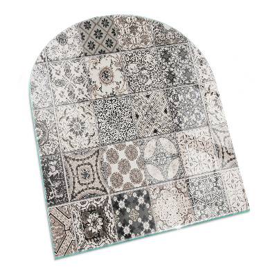 Half round tempered glass hearth Tiled decorative patterns