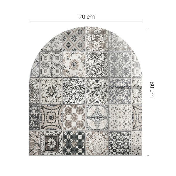 Half round tempered glass hearth Tiled decorative patterns