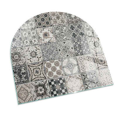 Half round tempered glass hearth Tiled decorative patterns