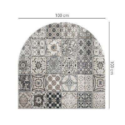 Half round tempered glass hearth Tiled decorative patterns