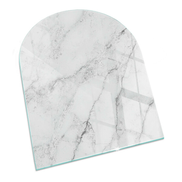 Semi oval glass hearth for stove Marble accents with delicate veining