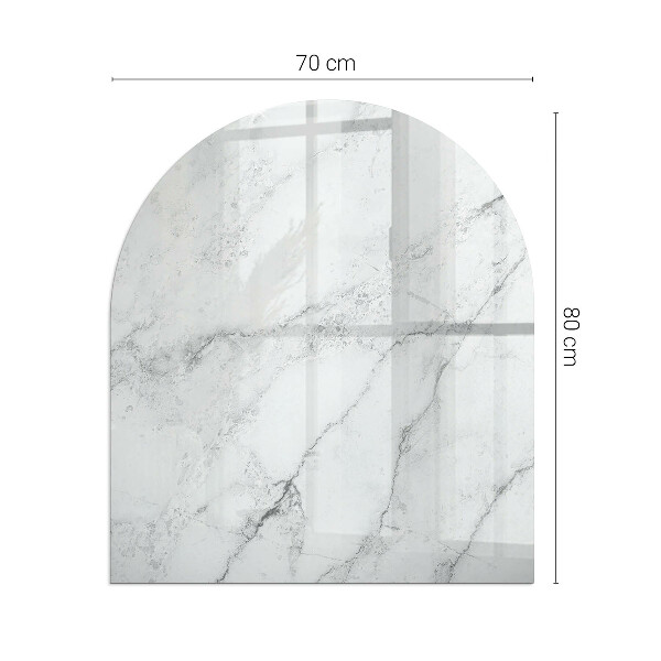 Semi oval glass hearth for stove Marble accents with delicate veining