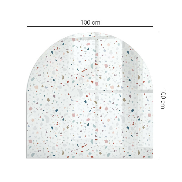 Semi oval glass hearth for stove Shapes in miniature