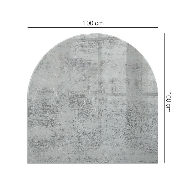 Semi oval glass hearth for stove Abstract background pattern