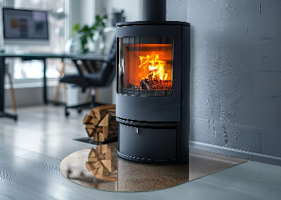 Semi oval glass hearth for stove The nature of the stone structure