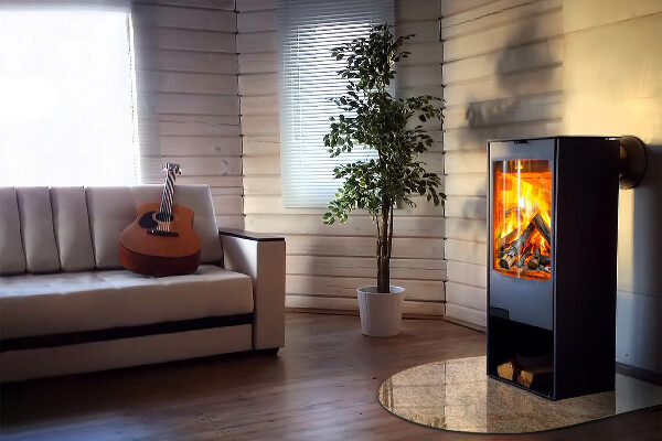 Semi oval glass hearth for stove The nature of the stone structure