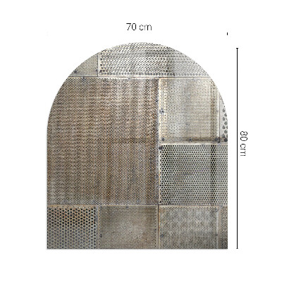 Half round glass hearth Perforated steel motif
