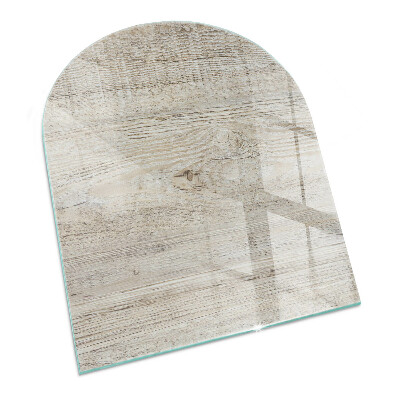 Half round tempered glass hearth Natural light wood pattern