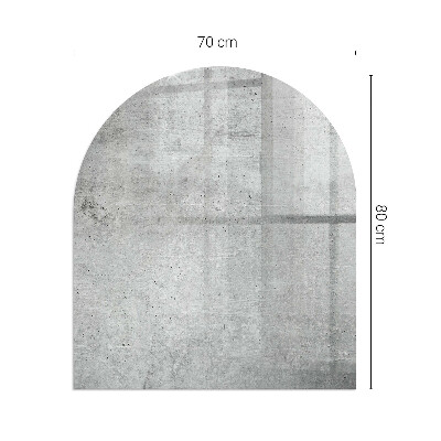 Semi oval glass hearth for stove Raw concrete pattern