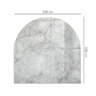 Semi oval glass hearth for stove Marble texture in an elegant style