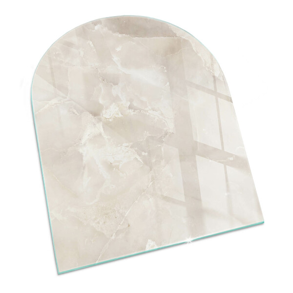 Half round glass hearth Marble organic motif