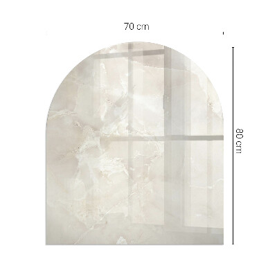 Half round glass hearth Marble organic motif