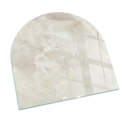 Half round glass hearth Marble organic motif