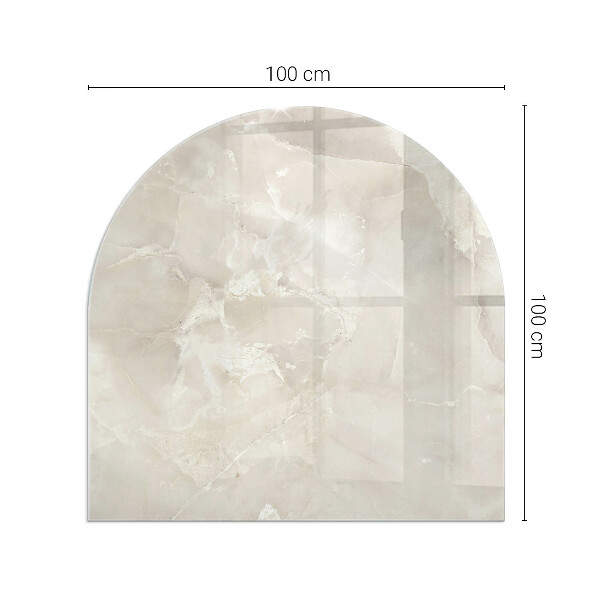 Half round glass hearth Marble organic motif