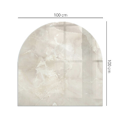 Half round glass hearth Marble organic motif