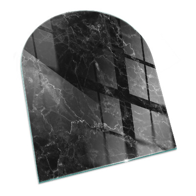 Half round tempered glass hearth Stylish marble motif