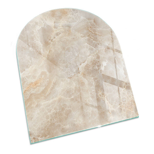 Semi oval glass hearth for stove Stone pattern inspired by nature