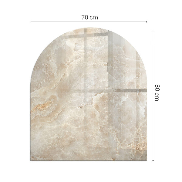 Semi oval glass hearth for stove Stone pattern inspired by nature