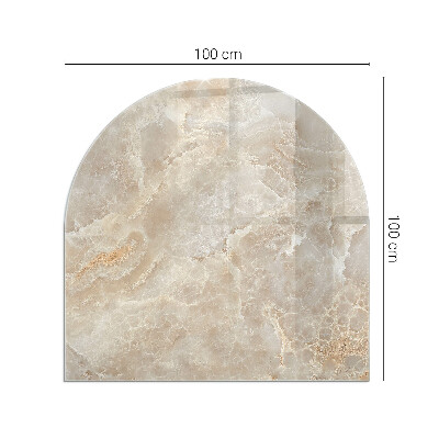 Semi oval glass hearth for stove Stone pattern inspired by nature