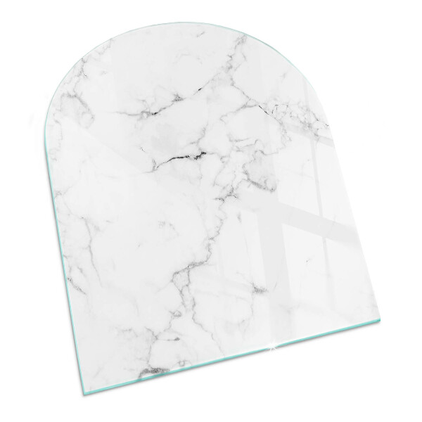 Half round glass hearth Marble motif with delicate veins