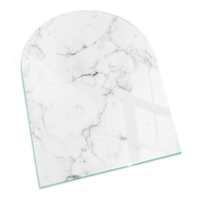Half round glass hearth Marble motif with delicate veins