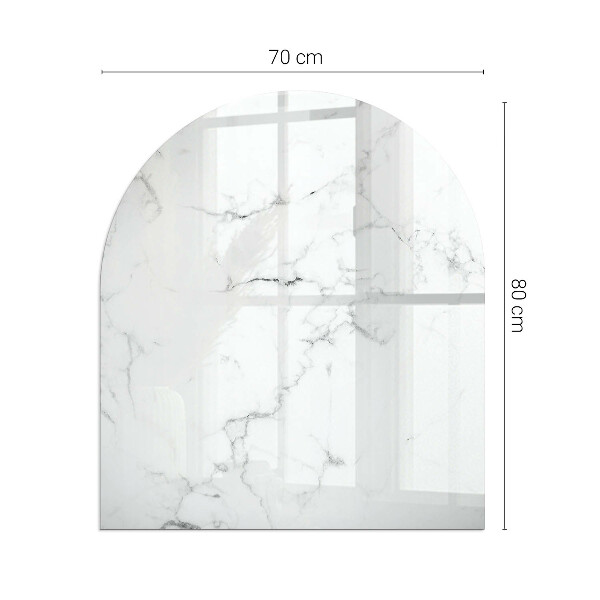 Half round glass hearth Marble motif with delicate veins