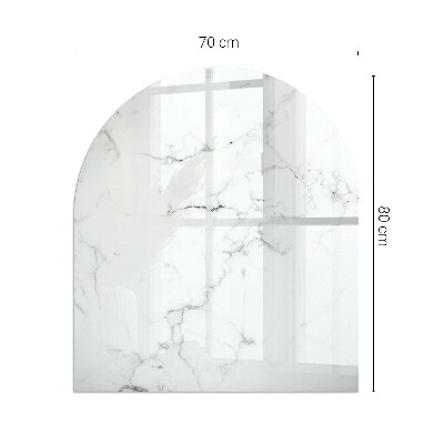 Half round glass hearth Marble motif with delicate veins