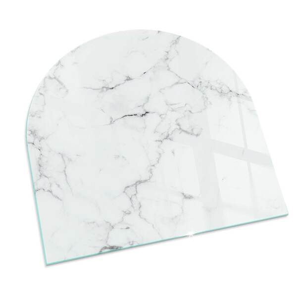 Half round glass hearth Marble motif with delicate veins