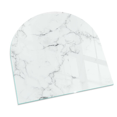 Half round glass hearth Marble motif with delicate veins