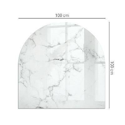 Half round glass hearth Marble motif with delicate veins