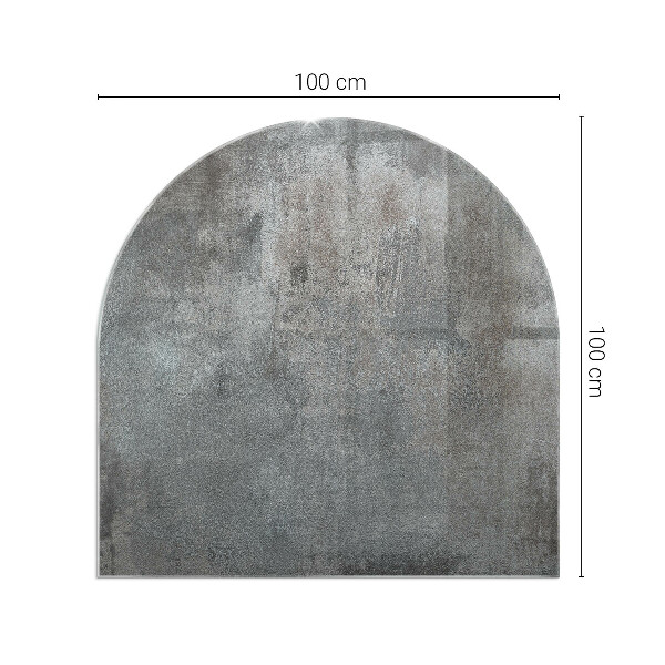 Half round glass hearth Raw structure pattern