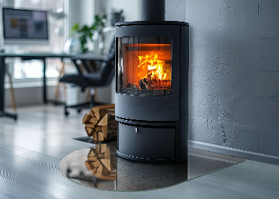 Half round glass hearth Abstract pattern with varied textures