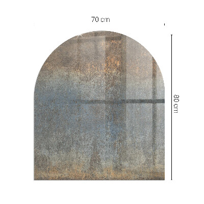 Half round glass hearth Abstract pattern with varied textures