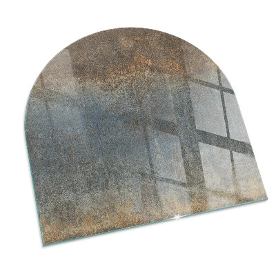 Half round glass hearth Abstract pattern with varied textures