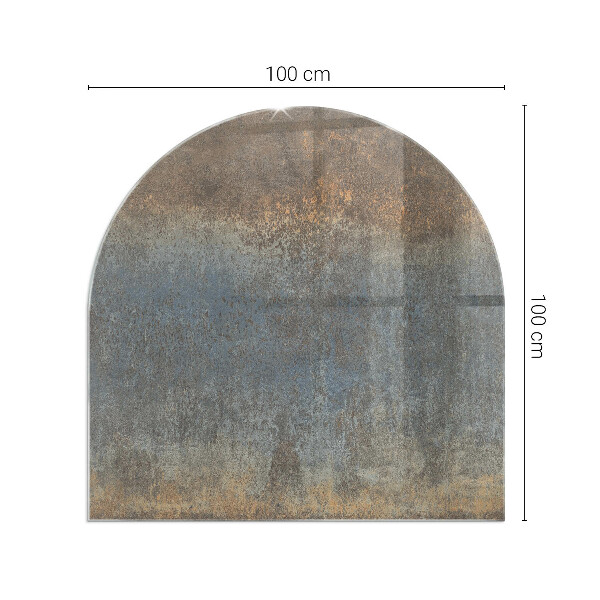 Half round glass hearth Abstract pattern with varied textures