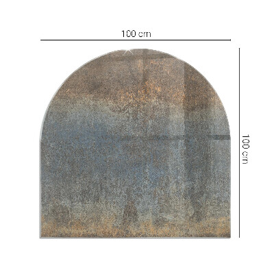 Half round glass hearth Abstract pattern with varied textures