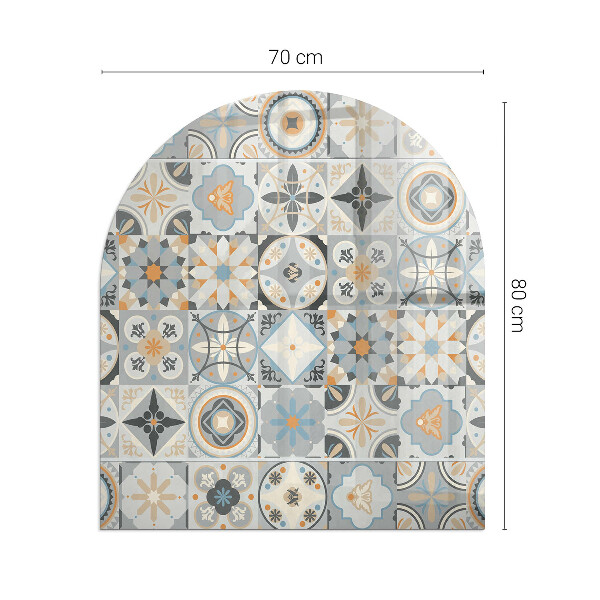 Half round tempered glass hearth Mosaic patterns in tiled shapes