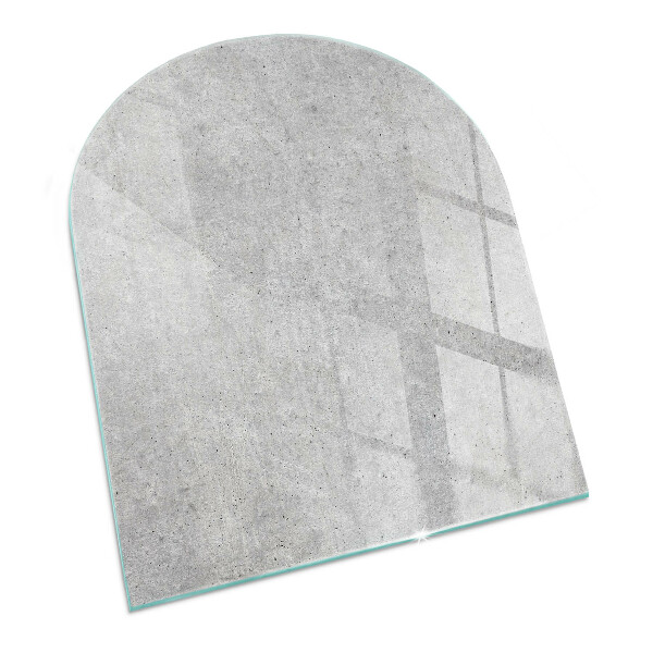 Half round glass hearth Concrete texture in a raw style