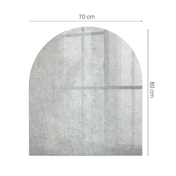 Half round glass hearth Concrete texture in a raw style
