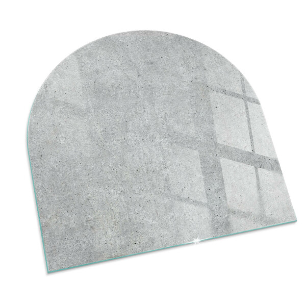 Half round glass hearth Concrete texture in a raw style