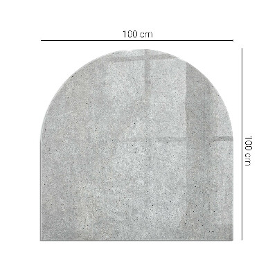 Half round glass hearth Concrete texture in a raw style