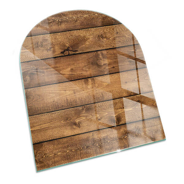 Half round tempered glass hearth Natural wood grain