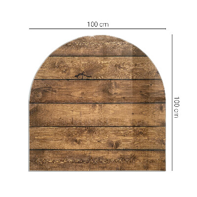 Half round tempered glass hearth Natural wood grain