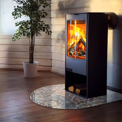 Semi oval glass hearth for stove Mosaic patterns in tiles