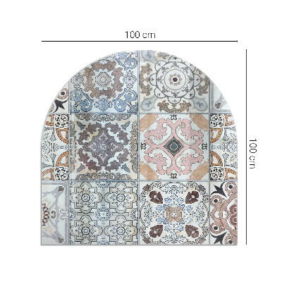 Semi oval glass hearth for stove Mosaic patterns in tiles