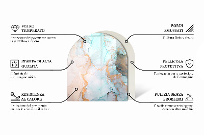 Half round glass hearth Board colors in different tones