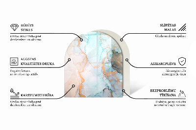 Half round glass hearth Board colors in different tones