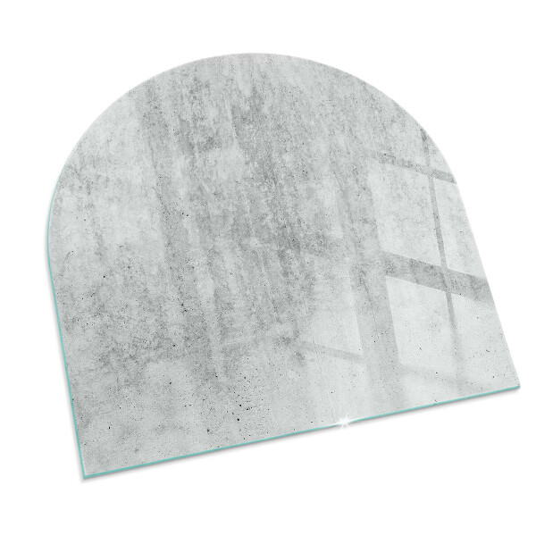 Half round tempered glass hearth Raw concrete structure
